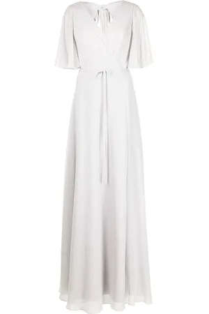 Marchesa Notte Abendkleid mit drapierten Ärmeln