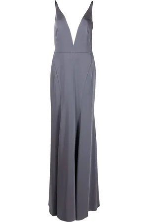 Marchesa Notte Crema Kleid mit tiefem V-Ausschnitt