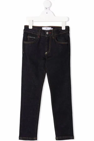 Philipp Plein Halbhohe Straight-Leg-Jeans