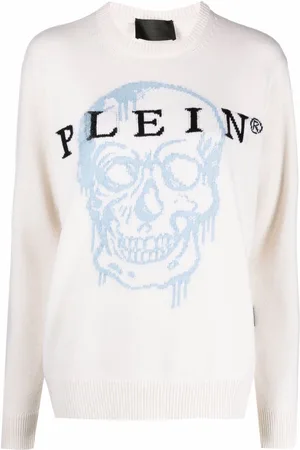 Philipp Plein Intarsien-Pullover mit Totenkopf