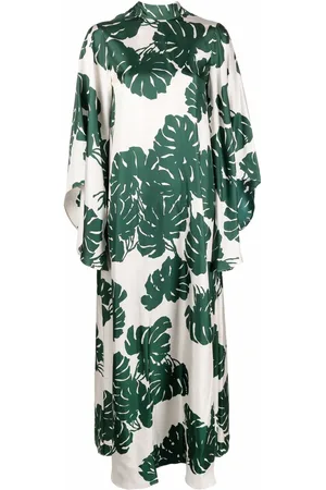 La DoubleJ Magnifico Seidenkleid mit Blatt-Print