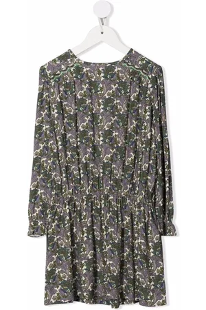 BONPOINT Gerafftes Kleid mit Blumen-Print