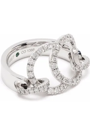 COURBET Damen Ringe - 18kt recycled white gold CELESTE pavé laboratory-grown diamond set ring