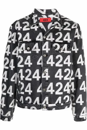 424 FAIRFAX Jeansjacke mit Logo-Print