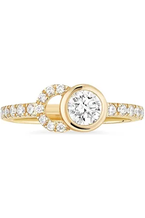 COURBET Damen Ringe - 18kt recycled yellow gold CO half-pavé laboratory-grown diamond set ring