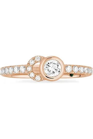 COURBET 18kt recycled rose gold CO half-pavé laboratory-grown diamond set ring