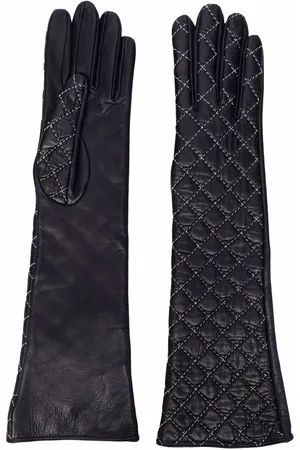 Manokhi Damen Handschuhe - Stitch-detail leather gloves