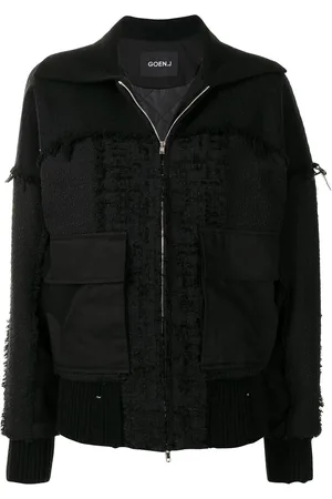 GOEN.J Ausgefranste Patchwork-Bomberjacke