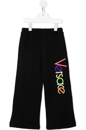 VERSACE Logo-embroidered wide-leg sweatpants