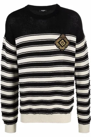 Balmain Gestrickter Pullover im Matrosen-Look