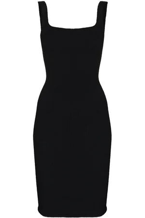 Hunza G Minikleid mit eckigem Ausschnitt