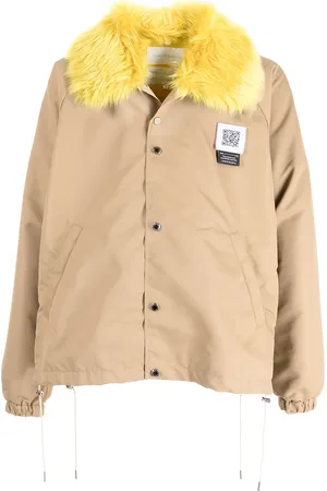 Fumito Ganryu Hemdjacke mit Faux-Fur-Kragen