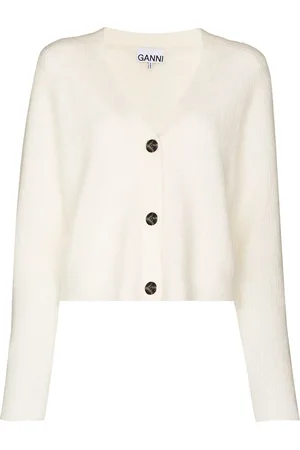 Ganni Gerippter Cardigan mit V-Ausschnitt