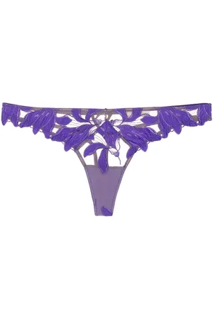 FLEUR DU MAL Lily embroidered hipster thong