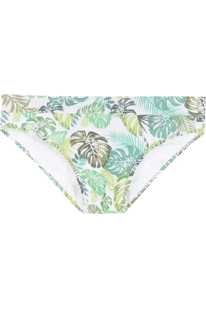 AMIR SLAMA Badehose mit Blatt-Print