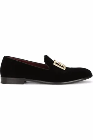 Dolce & Gabbana Samt-Slipper mit DG-Logo