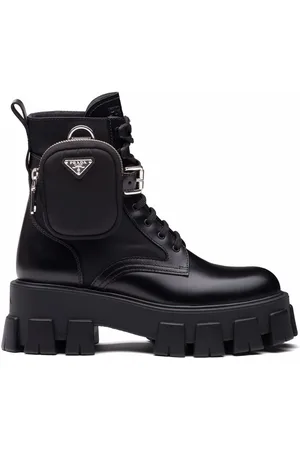 Prada Monolith pouch-detail leather boots