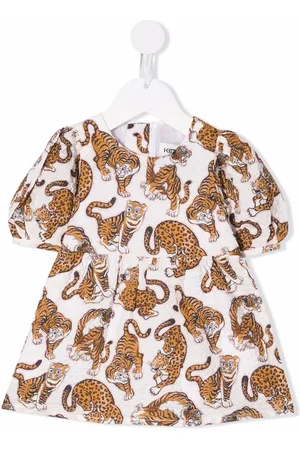 Kenzo Ausgestelltes Kleid mit Tigermuster