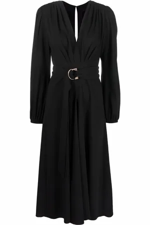MARIA LUCIA HOHAN Langärmeliges Kleid mit V-Ausschnitt