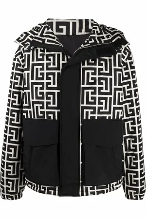 Balmain Gefütterte Jacke mit Logo-Print