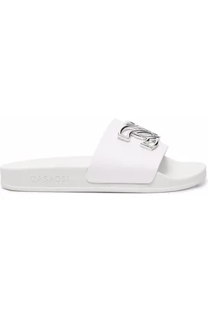 Casadei Pantoletten mit Logo-Schild