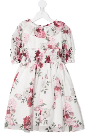 PATACHOU Gerafftes Kleid mit Blumen-Print