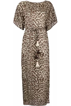 Tory Burch Damen Bedruckte Kleider - Leopard-print kaftan dress
