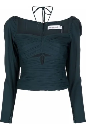 Self-Portrait Crepe cut-out top