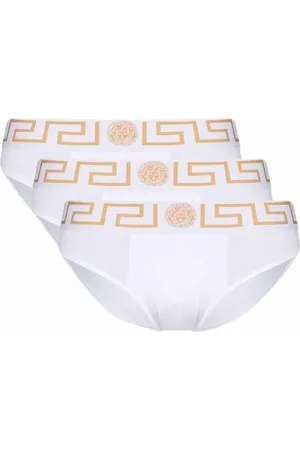 VERSACE Set aus drei Slips mit Logo-Bund