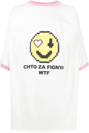 Natasha Zinko T-Shirt mit Smiley-Print