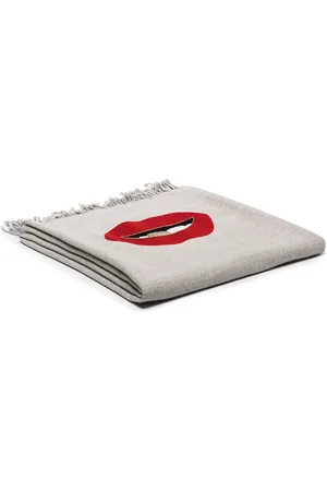 Jonathan Adler Überwurf mit perlenverziertem Lippen-Motiv