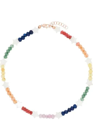 Roxanne First 14kt rose gold, pearl and jade anklet