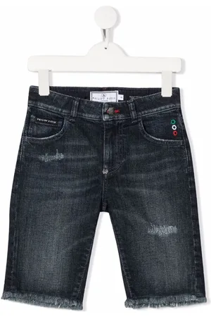 Philipp Plein Jeans-Shorts im Distressed-Look