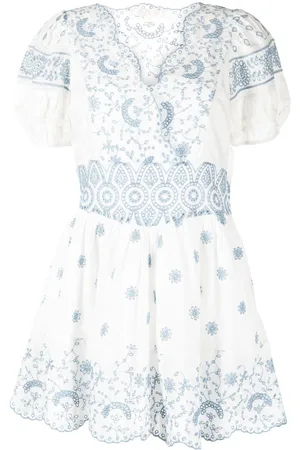LOVESHACKFANCY Minikleid mit Lochstickerei