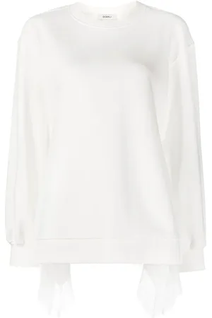 GOEN.J Sweatshirt mit Spitzeneinsatz