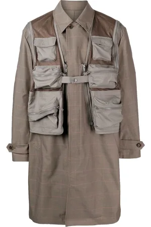 UNDERCOVER Karierter Mantel mit aufgesetzten Taschen