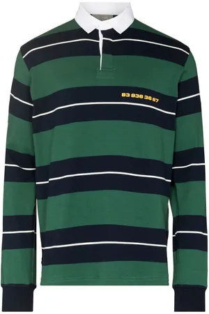 VTMNTS Gestreiftes Poloshirt mit Barcode-Print