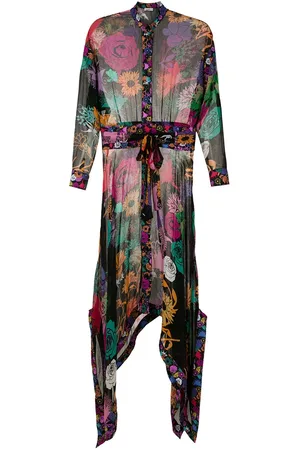 AMIR SLAMA Seidenkleid mit Blumen-Print