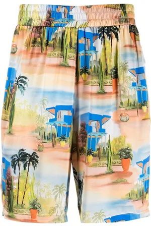 Les Benjamins Shorts aus Seide mit tropischem Print