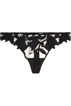 FLEUR DU MAL Lily embroidered hipster thong