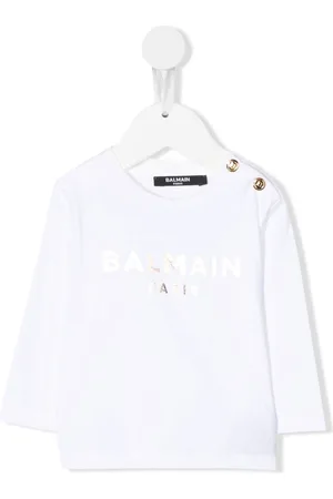 Balmain Langarmshirt mit Metallic-Logo