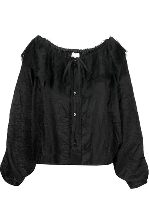 Patou Bluse mit Spitzenkragen