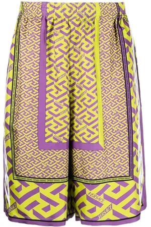 VERSACE Seidenshorts mit La Greca-Print