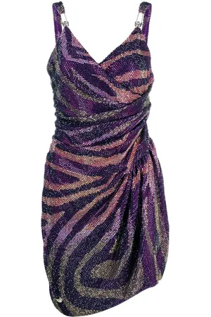 Philipp Plein Kristallverziertes Kleid mit Zebra-Print