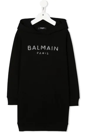 Balmain Kapuzenkleid mit Logo-Print