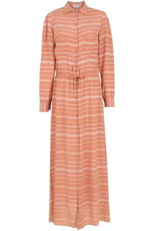 AMIR SLAMA Gestreiftes Seidenkleid