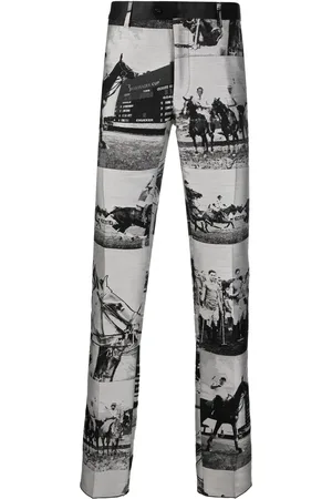 BILLIONAIRE Schmale Hose mit Pferde-Print