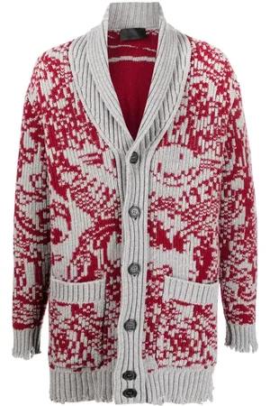 Philipp Plein Langer Cardigan mit Intarsienmuster