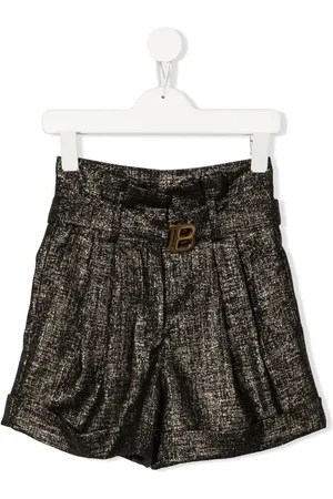 Balmain High-Waist-Shorts im Metallic-Look