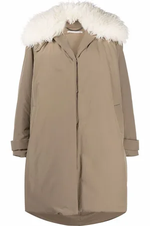 Stella McCartney Mantel mit Faux-Fur-Kragen